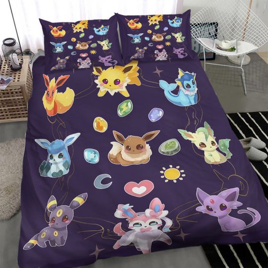 Discover PKM Eevee Duvet Covers Bedding Set, Twin Full Queen King