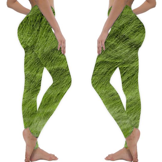 Discover Green Fur Christmas Spandex Leggings Women Workout Animal Leggings
