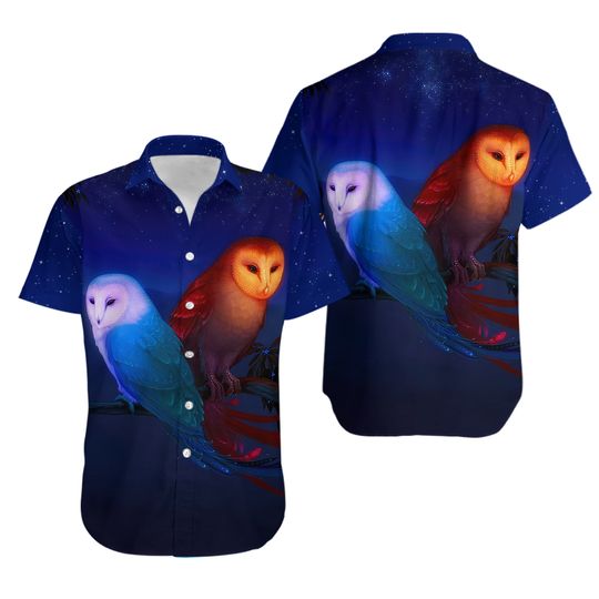 Discover Couple Owl Hawaiian Shirt