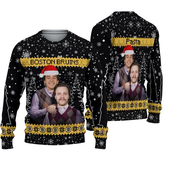 Discover Custom Matt Poitras David Pastrk Boston Ice Hockey Ugly Christmas Sweater