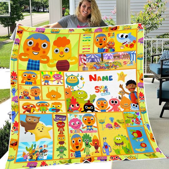 Discover Custom Super Simple Songs Blanket, Cartoon Fleece Blanket