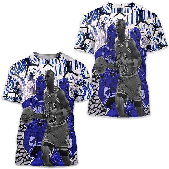 Discover Jordan 3 Varsity Royal & Sport Blue Cement 3D Shirt