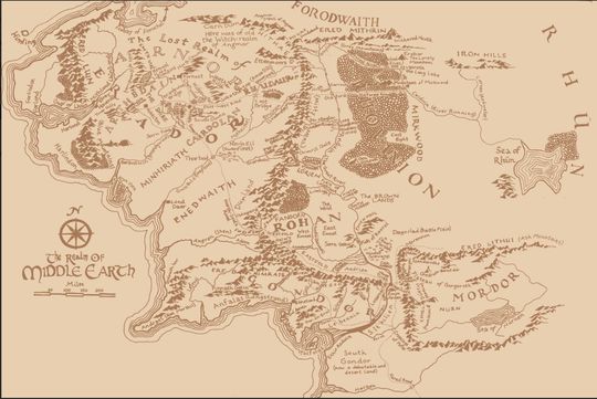 Discover Middle Earth Map Poster