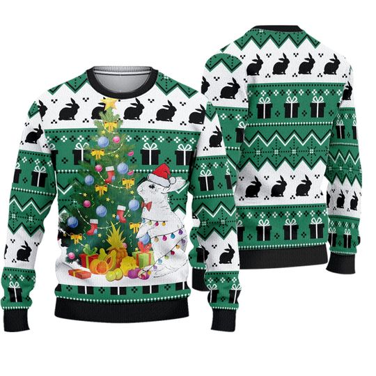 Discover Christmas Tree Rabbit Ugly Christmas 3D Sweater