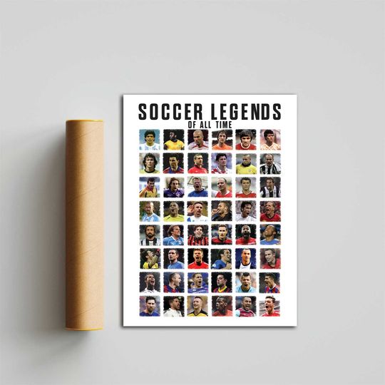 Discover Soccer Legends Premium Matte Vertical Poster