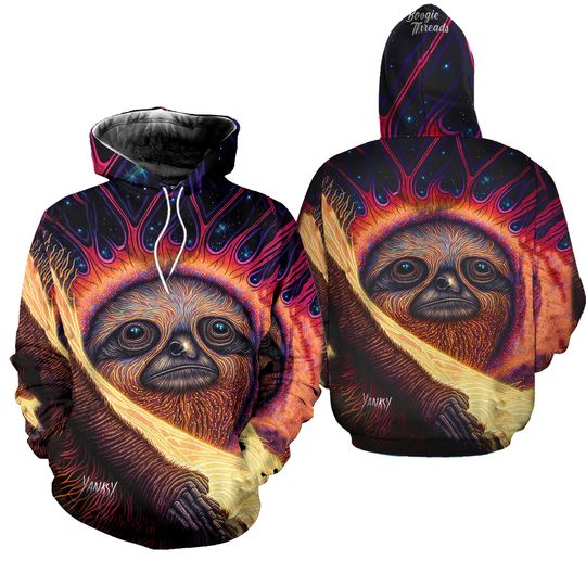 Discover Whimsical Sloth Unisex Art Hoodie