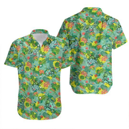 Discover Bulbasaur Floral Hawaiian Shirt
