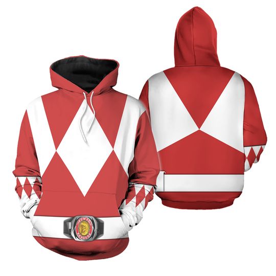 Discover MIGHTY MORPHIN Power Ranger Red 3D Hoodie