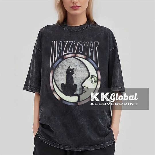 Discover Mazzy Star Moon and Cat Tee, 90s Alt Rock, Hope Sandoval