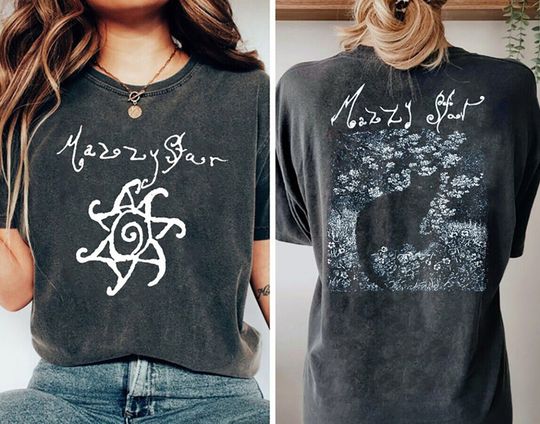 Discover Mazzy Star band 2 sided black Cat short sleeve T shirt