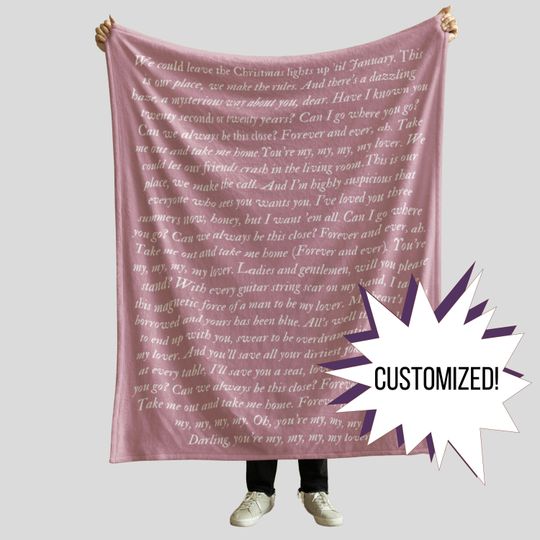 Discover Swift Lyric Custom Blanket, Personalized Fan Gift, TS Merch