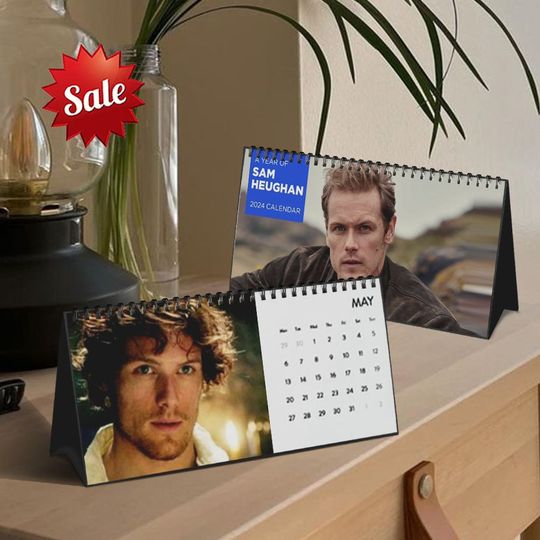 Discover 2024 Sam Heughan Desk Calendar, Celeb Calendar, Sam Heughan 2024