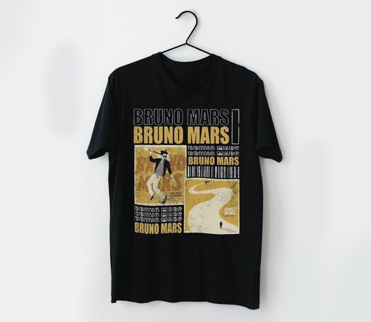 Discover Vintage Bruno Mars World Tour 2023 Shirt cotton 100% reprint tee