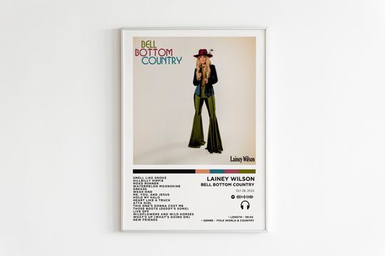 Discover Lainey Wilson - Bell Bottom Country Album Poster