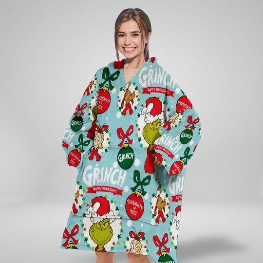 Discover Grin Blanket Hoodie, Christmas Grin Blanket Hoodie