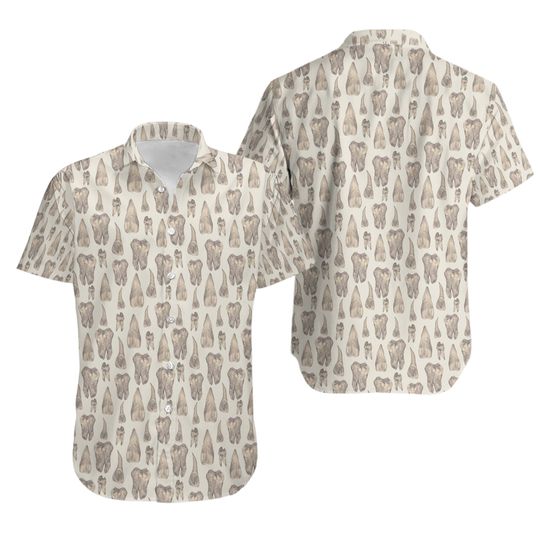 Discover Tooth Pattern Hawaiian Shirt