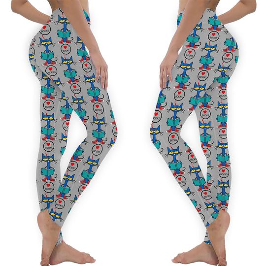Discover Pete The cat reading a book Leggings