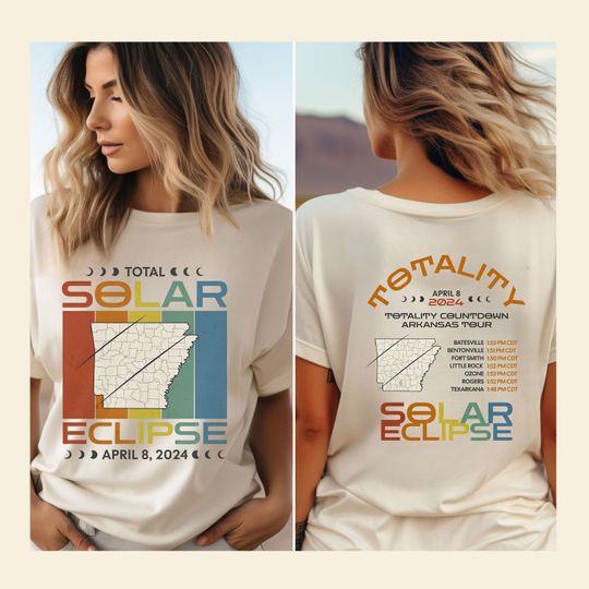 Discover Total Solar Eclipse April 2024 Shirt, Arkansas Solar Eclipse 4.8.24 Tshirt