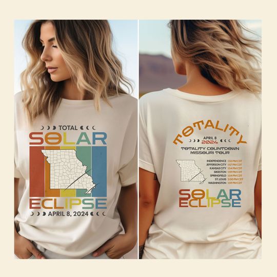 Discover Total Solar Eclipse April 2024 Shirt, Missouri Solar Eclipse 4.8.24 Tshirt