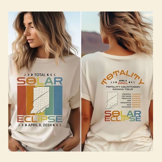 Discover Total Solar Eclipse April 2024 Shirt, Indiana Solar Eclipse 4.8.24 Tshirt