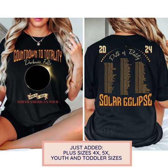 Discover Total Solar Eclipse Shirt April 8th 2024, Rock Concert Tour Tee  Path