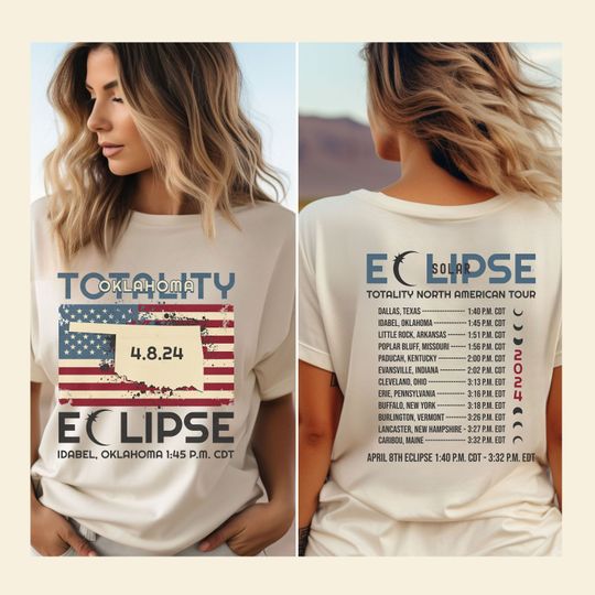 Discover Total Solar Eclipse April 2024 Shirt, Oklahoma Solar Eclipse 4.8.24 Tshirt