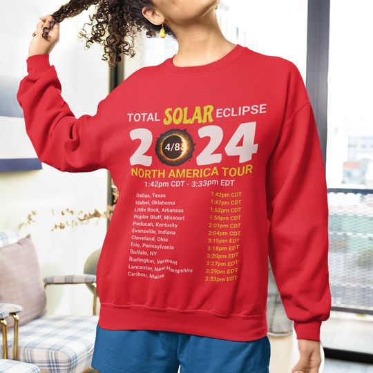 Discover Solar Eclipse 2024 Sweatshirt, Eclipse Tour 2024 Shirt, Gift for Space Fan Sweatshirt