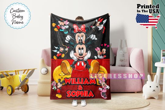 Discover Custom Name Cartoon Blanket - Adorable Baby Gift Idea