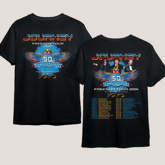 Discover Journey 2024 Tour Freedom T-Shirt Toto Concert Shirt Fans Music Band
