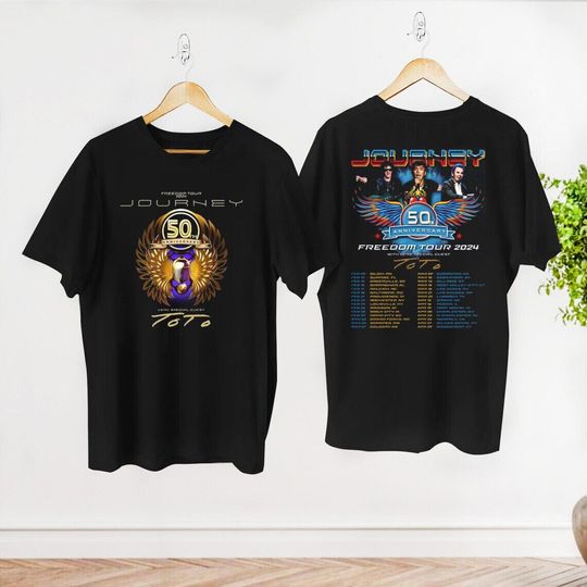 Discover Journey Freedom Tour 2024 T-Shirt, Journey Band With Toto 2024 Concert Shirt