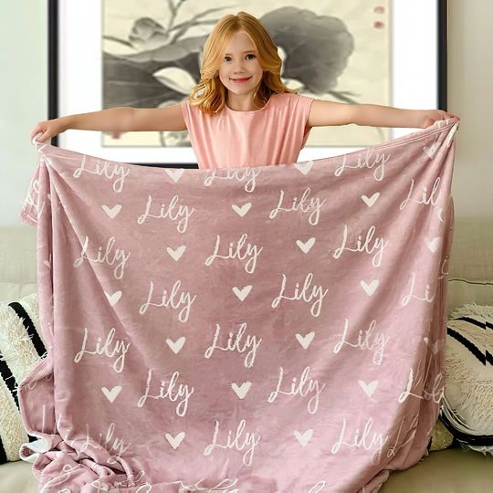 Discover Personalized Name Blanket for Your Daughter, Customized Name Baby Blankets for Girls