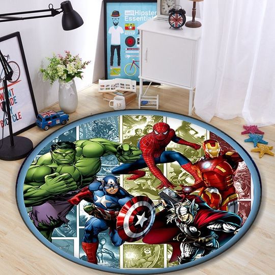 Discover Superhero Round Floor Pad, Superhero Round Rug