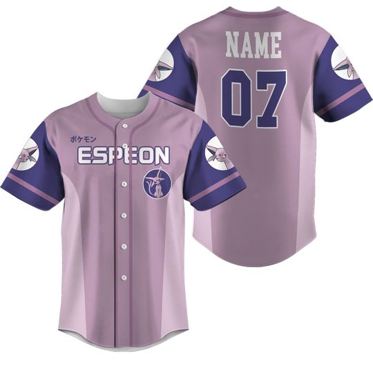 Discover Personalized Espeon Eeveelution Baseball Jersey