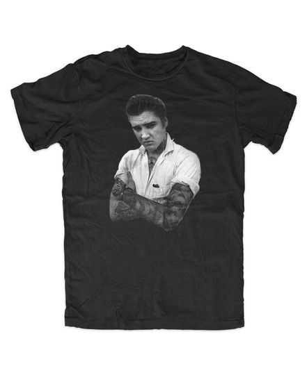 Discover Elvis Presley Tattoo Rockabilly T-Shirt Black