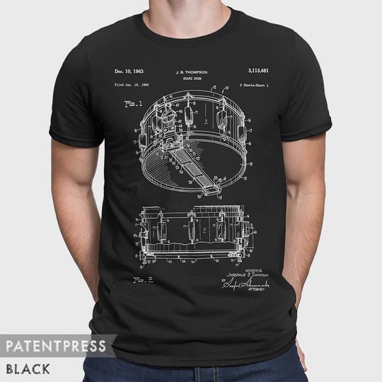 Discover Snare Drum T-Shirt, Drummer T Shirt, Patent Shirt, Drummer Gift