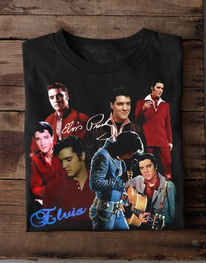 Discover Inspired Elvis Presley Graphic Signature T- Shirt Gift For Fan