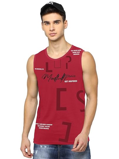 Discover Red Men's All Over Print Vest Shirt