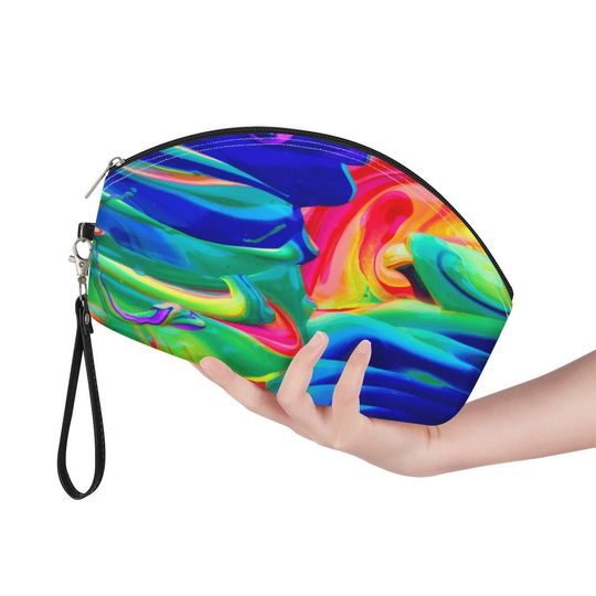Discover Rainbow Confusion Curve Cosmetic Bags