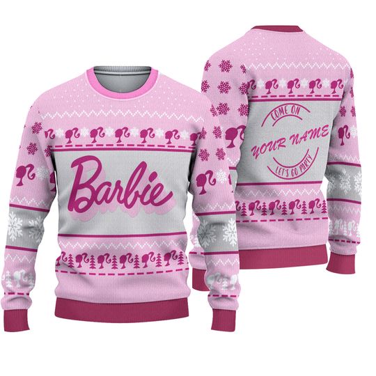 Discover Barbie Custom Name Ugly Christmas Unisex Sweater