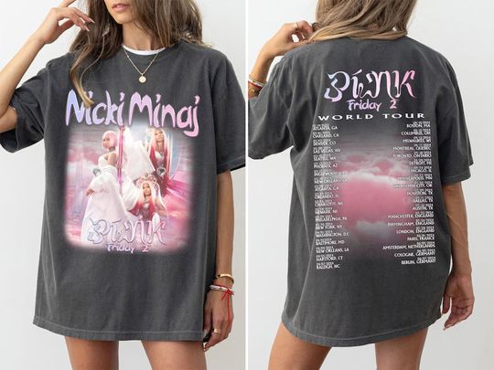 Discover Nicki Minaj World Tour Shirt, Nicki Minaj Statue Shirt, Gag City Shirt, Pink Friday 2 Shirt, Pink Friday 2 Tour Shirt