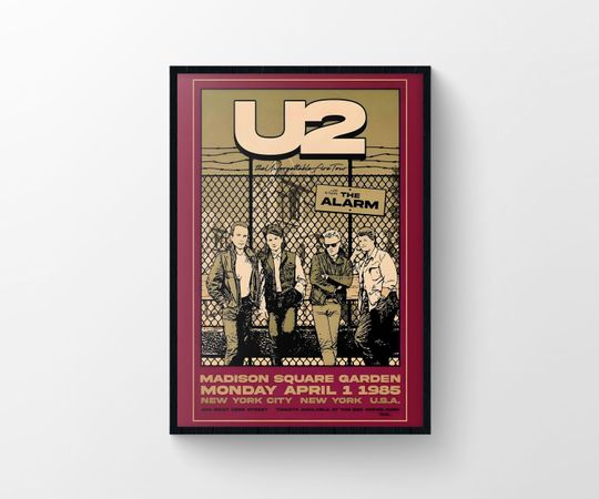 Discover U2 Rock Poster, The Joshua Tree Art, Music Gift, Classic Rock Decor