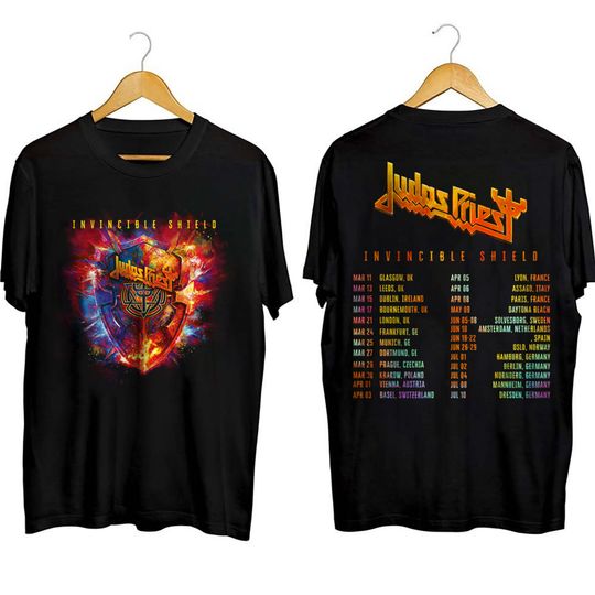 Discover Judas Priest Invincible Shield 2024 Tour T Shirt