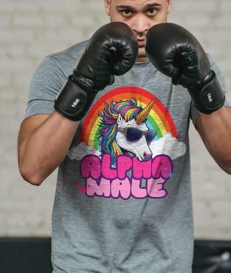 Discover Alpha Male Ironic Unicorn Meme Shirt, Offensive Shirt