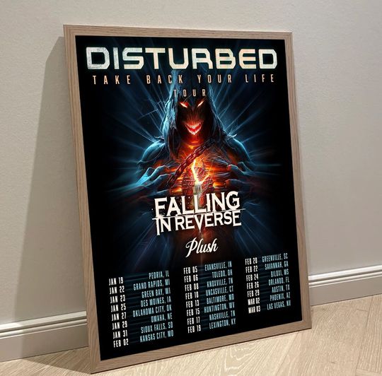 Discover Disturbed 2024 Tour Poster, Take Back Your Life Tour 2024 Poster