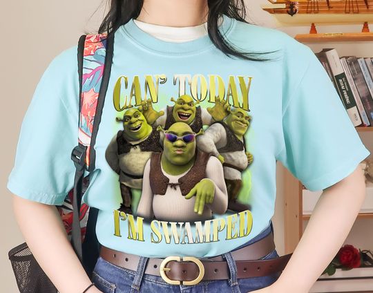 Discover Shrek Funny  Shirt Can't Today I'm Swamped Shrek and Fiona Shirt