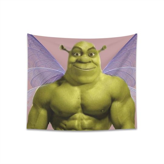 Discover Funny Shrek Tapestry, Shrek Meme Wall Flag Art Wall Hanging Tapestry