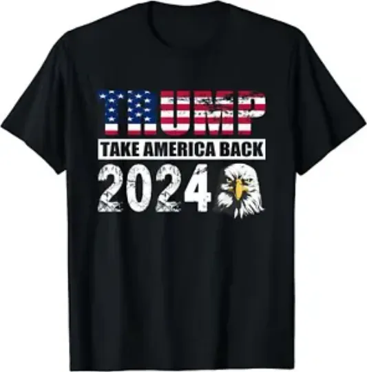 Discover Trump 2024 Flag US Take America Back T-Shirt