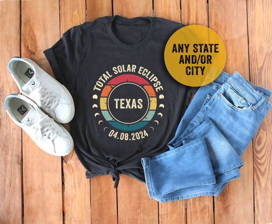 Discover Solar Eclipse 2024 Shirt, Custom State City, Sun Moon Totality 2024, 4.8.2024 Great American Eclipse States
