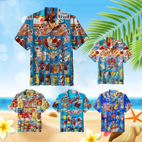 Discover Men's Hawaiian Shirt with Ice Cream
