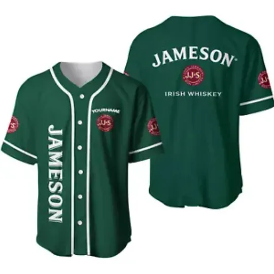 Discover Personalized Name Green Jameson Whiskey Baseball Jersey
